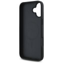 Guess Grained Hot Stamp Peony Triangle Logo MagSafe - Etui do iPhone 16 (czarny)