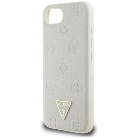 Guess Grained Hot Stamp Peony Triangle Logo MagSafe - Etui do iPhone 16e (beżowy) Guess Grained Hot Stamp Peony Triangle Logo MagSafe - Etui do iPhone 16e (beżowy)