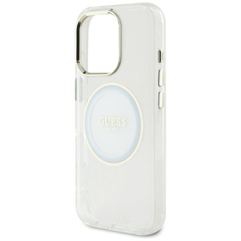 Guess IML Metal Colored Circle Classic Logo MagSafe - Etui do iPhone 16 Pro Max (biały) Guess IML Metal Colored Circle Classic Logo MagSafe - Etui do iPhone 16 Pro Max (biały)