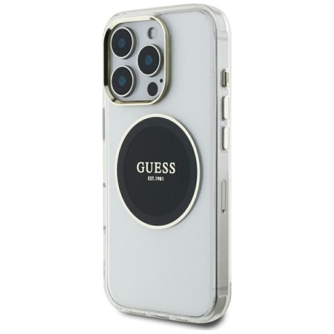 Guess IML Metal Colored Circle Classic Logo MagSafe - Etui do iPhone 16 Pro Max (czarny) Guess IML Metal Colored Circle Classic Logo MagSafe - Etui do iPhone 16 Pro Max (czarny)