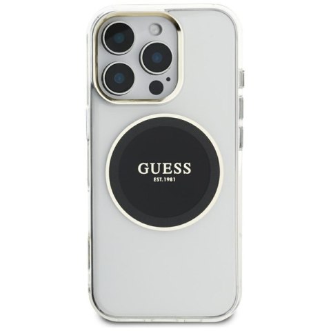 Guess IML Metal Colored Circle Classic Logo MagSafe - Etui do iPhone 16 Pro Max (czarny) Guess IML Metal Colored Circle Classic Logo MagSafe - Etui do iPhone 16 Pro Max (czarny)