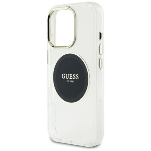 Guess IML Metal Colored Circle Classic Logo MagSafe - Etui do iPhone 16 Pro Max (czarny) Guess IML Metal Colored Circle Classic Logo MagSafe - Etui do iPhone 16 Pro Max (czarny)