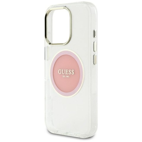 Guess IML Metal Colored Circle Classic Logo MagSafe - Etui do iPhone 16 Pro Max (różowy) Guess IML Metal Colored Circle Classic Logo MagSafe - Etui do iPhone 16 Pro Max (różowy)