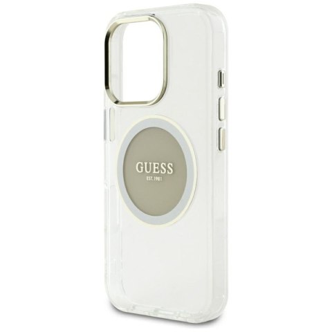Guess IML Metal Colored Circle Classic Logo MagSafe - Etui do iPhone 16 Pro Max (szary) Guess IML Metal Colored Circle Classic Logo MagSafe - Etui do iPhone 16 Pro Max (szary)