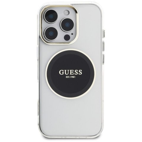 Guess IML Metal Colored Circle Classic Logo MagSafe - Etui do iPhone 16 Pro (czarny) Guess IML Metal Colored Circle Classic Logo MagSafe - Etui do iPhone 16 Pro (czarny)