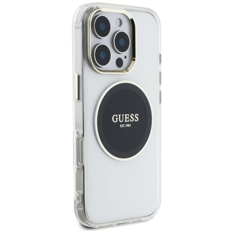 Guess IML Metal Colored Circle Classic Logo MagSafe - Etui do iPhone 16 Pro (czarny) Guess IML Metal Colored Circle Classic Logo MagSafe - Etui do iPhone 16 Pro (czarny)