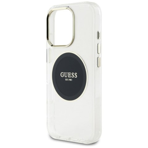 Guess IML Metal Colored Circle Classic Logo MagSafe - Etui do iPhone 16 Pro (czarny) Guess IML Metal Colored Circle Classic Logo MagSafe - Etui do iPhone 16 Pro (czarny)