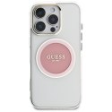 Guess IML Metal Colored Circle Classic Logo MagSafe - Etui do iPhone 16 Pro (różowy)