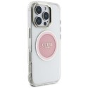 Guess IML Metal Colored Circle Classic Logo MagSafe - Etui do iPhone 16 Pro (różowy)