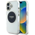 Guess IML Metal Colored Circle Classic Logo MagSafe - Etui do iPhone 16 (czarny)