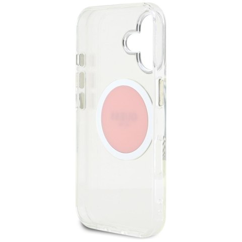Guess IML Metal Colored Circle Classic Logo MagSafe - Etui do iPhone 16 (różowy)