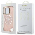 Guess IML Metal Glitter 4G Circle Triangle MagSafe - Etui do iPhone 16 Pro Max (różowy)