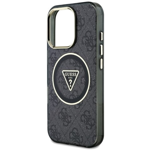 Guess IML Metal Glitter 4G Circle Triangle MagSafe - Etui do iPhone 16 Pro (czarny) Guess IML Metal Glitter 4G Circle Triangle MagSafe - Etui do iPhone 16 Pro (czarny)