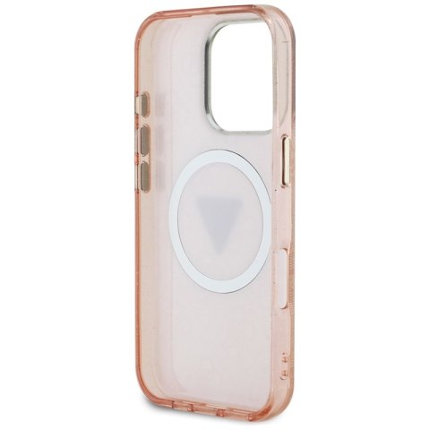 Guess IML Metal Glitter 4G Circle Triangle MagSafe - Etui do iPhone 16 Pro (różowy) Guess IML Metal Glitter 4G Circle Triangle MagSafe - Etui do iPhone 16 Pro (różowy)