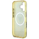 Guess IML Metal Glitter 4G Circle Triangle MagSafe - Etui do iPhone 16 (brązowy)