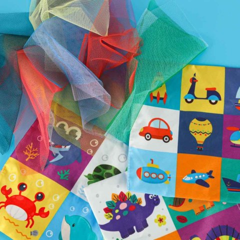 Sorter pudełko z chusteczkami sensoryczne montessori pluszowe cyfry litery Sorter pudełko z chusteczkami sensoryczne montessori pluszowe cyfry litery