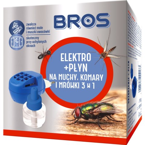 Elektrofumigator + płyn na muchy komary i mrówki BROS Elektrofumigator + płyn na muchy komary i mrówki BROS