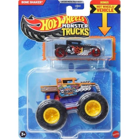 Hot Wheels Monster Trucks Pojazd 1:64 + auto JCG41 Hot Wheels Monster Trucks Pojazd 1:64 + auto JCG41