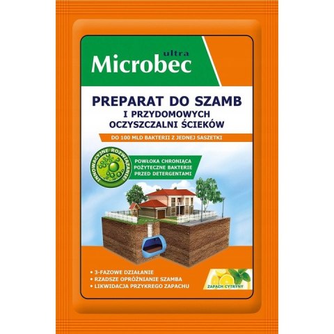 Microbec ULTRA 25g zapach cytryny - preparat do szamb BROS Microbec ULTRA 25g zapach cytryny - preparat do szamb BROS