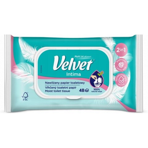 Papier toaletowy VELVET (48 listków) nawilżany Intima Papier toaletowy VELVET (48 listków) nawilżany Intima
