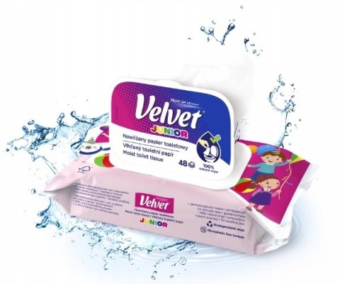 Papier toaletowy VELVET (48 listków) nawilżany Junior Papier toaletowy VELVET (48 listków) nawilżany Junior