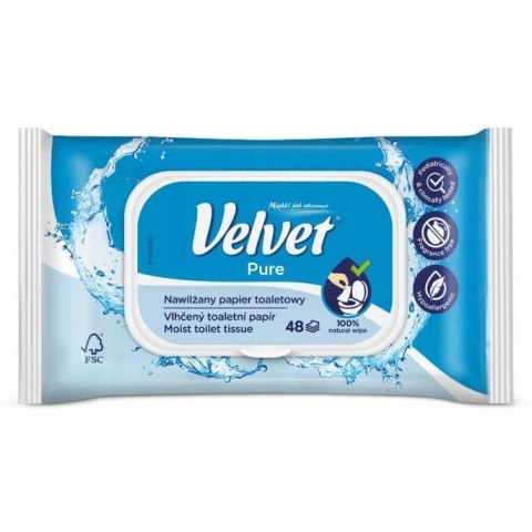 Papier toaletowy VELVET (48 listków) nawilżany Pure Papier toaletowy VELVET (48 listków) nawilżany Pure