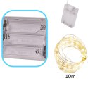 Lampki LED druciki dekoracyjne 10m 100LED ciepły biały