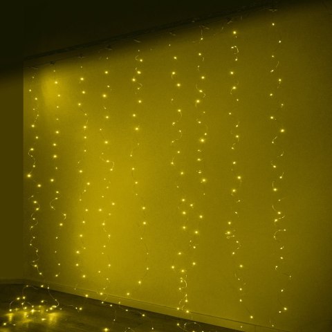 Lampki LED kurtyna girlanda druciki 3x3m 300LED ciepły biały pilot USB Lampki LED kurtyna girlanda druciki 3x3m 300LED ciepły biały pilot USB