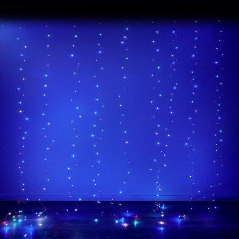 Lampki LED kurtyna girlanda druciki 3x3m 300LED multikolor pilot USB Lampki LED kurtyna girlanda druciki 3x3m 300LED multikolor pilot USB