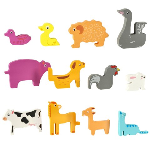 Puzzle układanka edukacyjna drewniana sorter dopasuj kształty zwierzęta