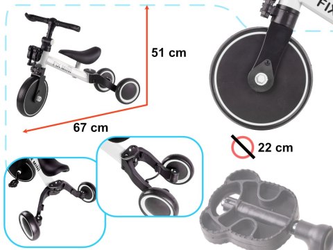 Rowerek Trike Fix Mini biegowy trójkołowy 3w1 z pedałami biały Rowerek Trike Fix Mini biegowy trójkołowy 3w1 z pedałami biały