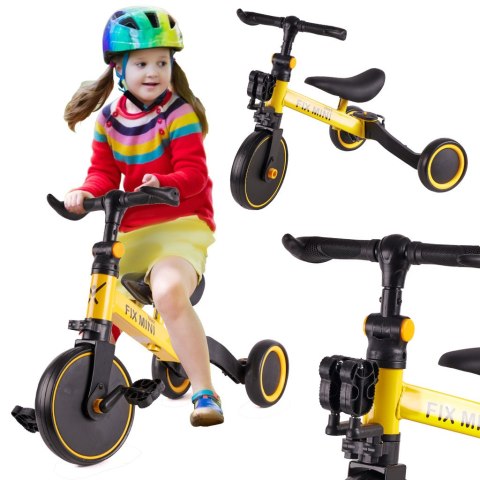 Rowerek Trike Fix Mini biegowy trójkołowy 3w1 z pedałami żółty Rowerek Trike Fix Mini biegowy trójkołowy 3w1 z pedałami żółty