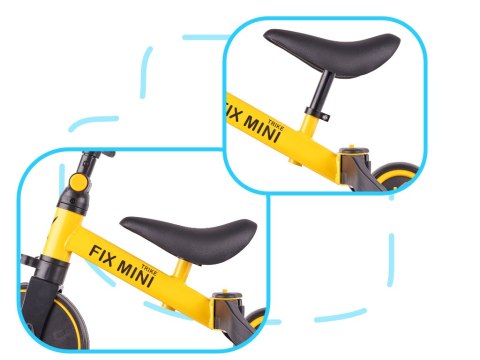 Rowerek Trike Fix Mini biegowy trójkołowy 3w1 z pedałami żółty Rowerek Trike Fix Mini biegowy trójkołowy 3w1 z pedałami żółty