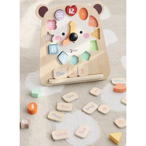 CLASSIC WORLD Zegar Miś Montessori Edukacyjny 3w1 Nauka Czasu Liczenia i Daty CLASSIC WORLD Zegar Miś Montessori Edukacyjny 3w1 Nauka Czasu Liczenia i Daty