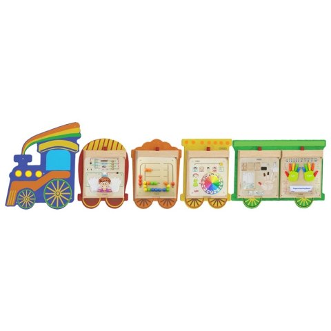 MASTERKIDZ Zestaw Tablic Pociąg 5w1 Tablica Sensoryczna Motoryczna Nauka Zmysłów i Emocji MASTERKIDZ Zestaw Tablic Pociąg 5w1 Tablica Sensoryczna Motoryczna Nauka Zmysłów i Emocji
