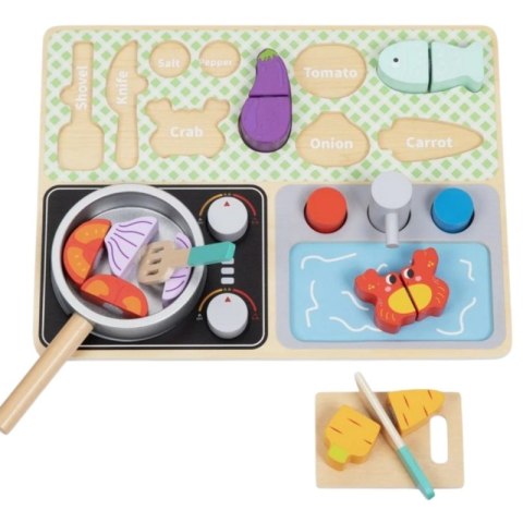 TOOKY TOY Drewniana Kuchnia z Akcesoriami - Zestaw Małego Kucharza TOOKY TOY Drewniana Kuchnia z Akcesoriami - Zestaw Małego Kucharza