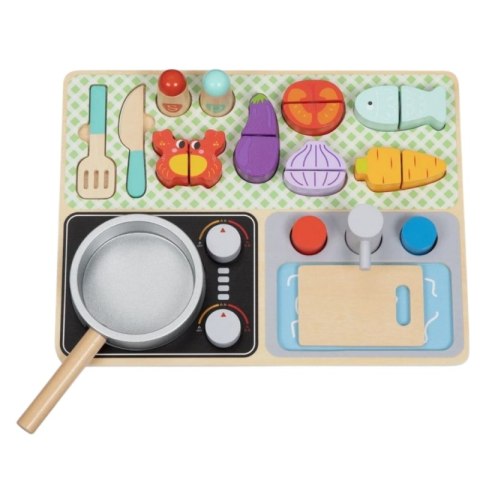 TOOKY TOY Drewniana Kuchnia z Akcesoriami - Zestaw Małego Kucharza TOOKY TOY Drewniana Kuchnia z Akcesoriami - Zestaw Małego Kucharza