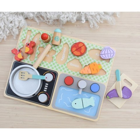 TOOKY TOY Drewniana Kuchnia z Akcesoriami - Zestaw Małego Kucharza TOOKY TOY Drewniana Kuchnia z Akcesoriami - Zestaw Małego Kucharza