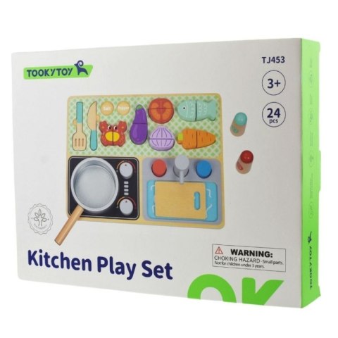 TOOKY TOY Drewniana Kuchnia z Akcesoriami - Zestaw Małego Kucharza TOOKY TOY Drewniana Kuchnia z Akcesoriami - Zestaw Małego Kucharza