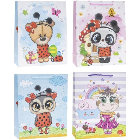 Torebka prezentowa 18x24x8cm TD-23118-A5 ROZETTE Torebka prezentowa 18x24x8cm TD-23118-A5 ROZETTE