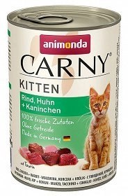 Animonda Cat Carny Kitten Wołowina, Kurczak + Królik 400g Animonda Cat Carny Kitten Wołowina, Kurczak + Królik 400g