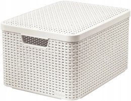Curver Koszyk Z Pokrywą Rattan Style Kremowy L