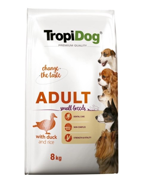 Tropidog Premium Adult Small Breeds Z Kaczką I Ryżem 8kg Tropidog Premium Adult Small Breeds Z Kaczką I Ryżem 8kg