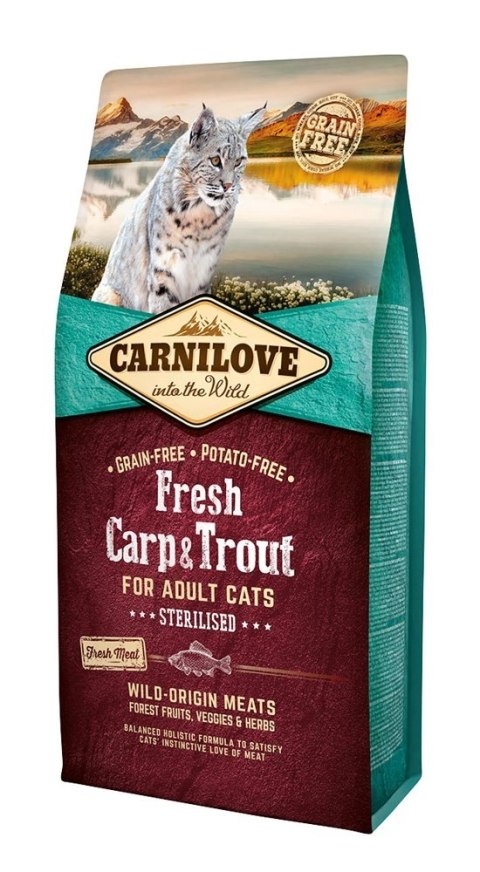 Carnilove Cat Fresh Carp&Trout Sterilised For Adult 6kg Carnilove Cat Fresh Carp&Trout Sterilised For Adult 6kg