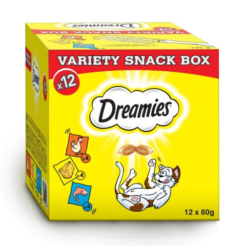 DREAMIES Variety Snack Box Karma Uzupełniająca Dla Kotów (Z Kurczakiem, Z Serem I O Smaku Łososia) - 720g DREAMIES Variety Snack Box Karma Uzupełniająca Dla Kotów (Z Kurczakiem, Z Serem I O Smaku Łososia) - 720g