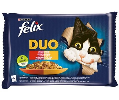 Felix Duo Wiejskie Smaki W Galaretce 4x85g Felix Duo Wiejskie Smaki W Galaretce 4x85g