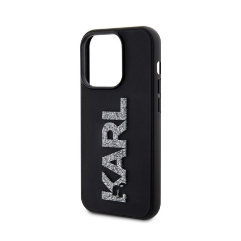 Karl Lagerfeld 3D Rubber Glitter Logo - Etui iPhone 15 Pro Max (czarny) Karl Lagerfeld 3D Rubber Glitter Logo - Etui iPhone 15 Pro Max (czarny)