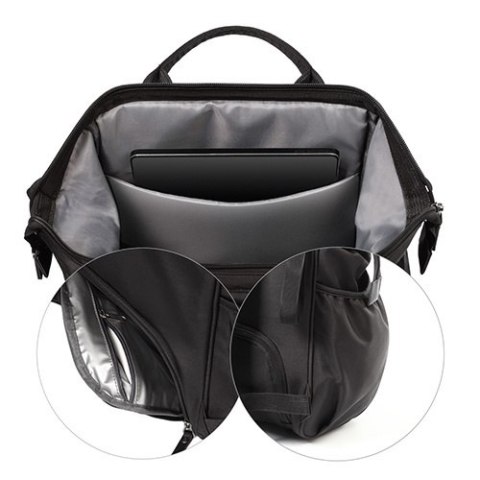 1649/01 BACKPACK FOR MOTHER MODERN STYLE BLACK 1649/01 BACKPACK FOR MOTHER MODERN STYLE BLACK