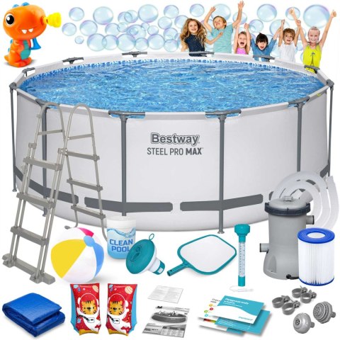 Basen ogrodowy stelażowy 366 x 122 cm 18w1 Bestway 56420 + maszynka do baniek GRATIS Basen ogrodowy stelażowy 366 x 122 cm 18w1 Bestway 56420 + maszynka do baniek GRATIS