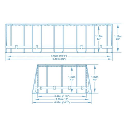 Basen ogrodowy stelażowy 610 x 366 x 122 cm 13w1 Bestway 56719N Basen ogrodowy stelażowy 610 x 366 x 122 cm 13w1 Bestway 56719N